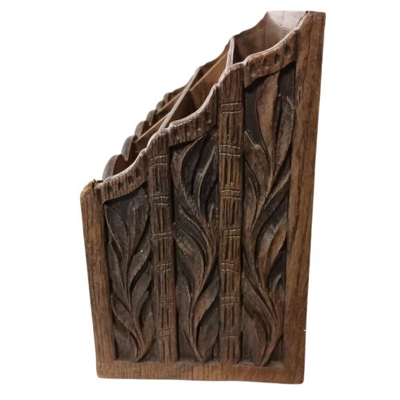 Lerner Desk Organizer Faux Wood Ornate Witchy Victorian Style Vanity Makeup Vtg. - Picture 9 of 16